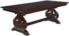 Dining Table Cambridge Extending Butterfly Leaf Scroll Base Dark Rustic Pecan