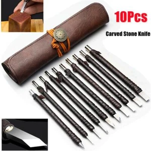  Tungsten Steel Stone Carving Sculpting Kit Engraving  Chisel Tool Set10pcs - Picture 1 of 10
