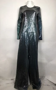 Vtg ROBERTO CAVALLI GREEN SEQUIN LONG DRESS L - Picture 1 of 11