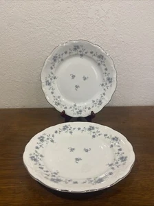 Johann Haviland BLUE GARLAND DINNER PLATE 10" Set of 2 Bavaria, Germany Platinum - Picture 1 of 9