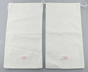 VALENTINO 'Garavani' White Cotton Dust Bags w/ Draw Strings - Picture 1 of 3