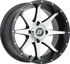 Sedona Black Silver Storm 12x7 Rim 4/110 2+5 Yamaha Wolverine 450 4x4 06-10 - Picture 1 of 4