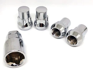 Chrome Tuner Premium Wheel Locks Tesla Model S P65 P70 P90 X 14x1.5 - Picture 1 of 2