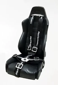 RC 1/10 Scale 4 POINT SEAT BELT Racing Harness W/ Metal Buckles (1PCS) -BLACK- - Picture 1 of 10