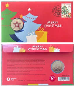 2023 Christmas in Australia RAM 50 cent coin PNC/FDC 65c Christmas Santa Stamp - Picture 1 of 2