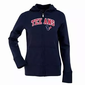 NWT Houston Texans Ladies Signature Full Zip Hoodie by Antigua - Navy Blue Large - Picture 1 of 1