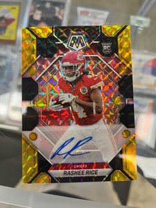 2023 Panini Mosaic RASHEE RICE CHOICE BLACK /GOLD Auto 2/8  Rookie RC Chiefs