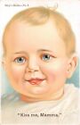 Sweet Smiling Baby Says Kiss Me, Mamma - Baby's Habits No. 1 - Ancienne CPA