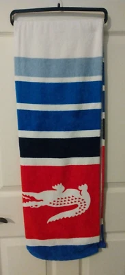 NUEVA Toalla de Playa de Algodón Lacoste Croc🐊logo 36" x72" Auténtica Foto 1 de 4