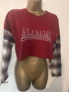 Urban Outfitters Original Vintage Alabama Crop Top lang kariert Ärmel GROSS - Bild 1 von 7