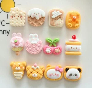 20Pcs Mixed Resin Cartoon Biscuits Foods Flatback Buttons for Crafts DIY Decor - Picture 1 of 12
