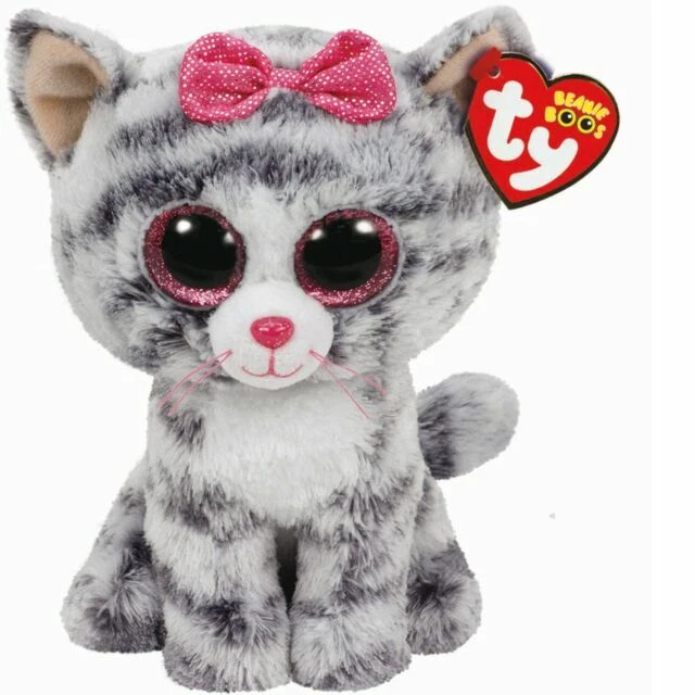 TY Beanie Boos KIKI the Cat W/Glitter Eyes (Regular Size 6 inch)
