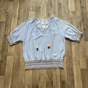 Blusa Matilda Jane Para Mujer Grande Cambray Borlas Boho Maysville Campesina - Imagen 1 de 8