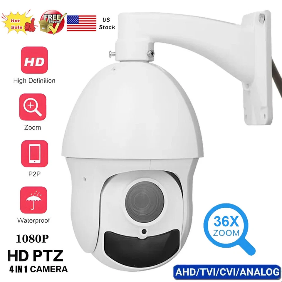iBirdView 36X Zoom 1080P PTZ Speed Dome Camera AHD/CVI/TVI/CVBS 4 In 1 IR 80m