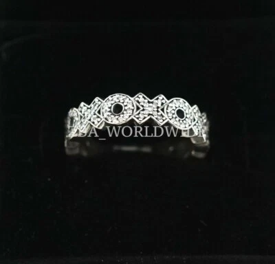 Pandora Sterling Silver Cubic Zirconia XOXO Ring Size: 58 (8.5) - Image 1 of 3
