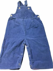 Vintage Toddletime JcPenney Blue Corduroy overalls Snaps Elastic Size 1 1/2 - Picture 1 of 4