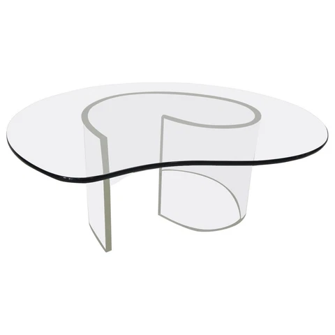 Mid Century Modern Hollywood Regency Kagan Style Lucite Snail Coffee Table Cover