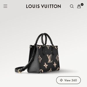 Louis Vuitton OnTheGo Red Interior Tote PM Black Leather 4000$