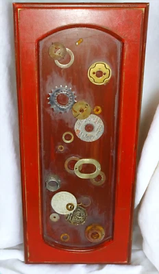 Hand Made Signed Steampunk Wooden Decorative Art Wood Wall Art Plaque Hanging - Image 1 of 4
