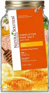 Natural Solution Pink Himalayan Bath Salt Body & Muscle Relief Soak - Honey - 3 - Picture 1 of 7