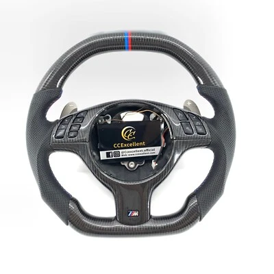 For 1998-2005 BMW E46 M3 sport M5 E39 E46 3 series Carbon Fiber Steering Wheel - Image 1 of 4