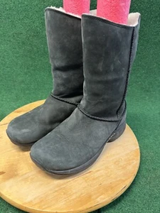 Stivali medi taglia 8,5 M neri in pelle nabuc MERRELL primo punto foderati in shearling - Foto 1 di 10