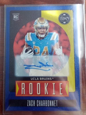 2023 Panini Legacy Zach Charbonnet Permium Penmanship Auto Blue /35 UCLA Seattle - Image 1 of 2