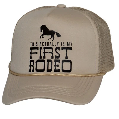 Top Headwear Women's This Actually Is My First Rodeo Trucker Hat - Snapback Cap - Image 1 of 4
