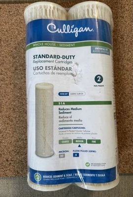Culligan S1A Replacement Cartridge Standard Duty Sediment Filters 2 Pack New - Image 1 of 3