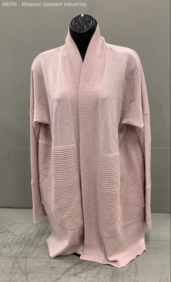Cárdigan para mujer Lululemon rosa merino acanalado frente abierto manga larga - talla única Foto 1 de 3