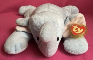 Ty Pillow Pals Squirt Laying Elephant Grey Soft Plush Toy 16” Tag 1996 - Picture 1 of 15