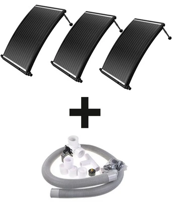 3x Sonnenkollektor Curve für Pool Solarheizung Poolheizung Solarmodul+Bypass kit - Bild 1 von 4