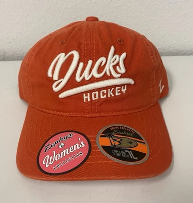 Gorra de béisbol ajustable Anaheim Ducks Zephyr para mujer naranja arena exclusiva nueva con etiquetas Foto 1 de 4