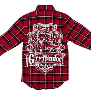 Harry Potter Cakeworthy Shirt Mens S Red Plaid Gryffindor Long Sleeve Hogwarts - Picture 1 of 16