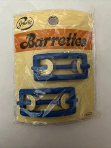1975 Goody 2.5” Hair Barrette Buckle Slide Plastic Blue Clip New NOS - Picture 1 of 2