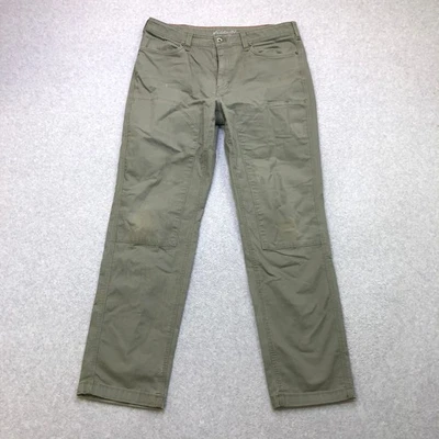 Pantalones Eddie Bauer Mountain Ops para Hombres 36x34 Verde Doble Rodilla Lona Ropa de Trabajo Caminata Foto 1 de 4
