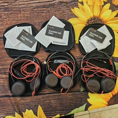 Plantronics Poly Blackwire 5200 Series Wired USB Mono Headset With Case - Image 1 of 4