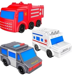 Bath Toys for Toddlers 1-3 - Toy Car Mold Free Baby 3 pcs no holes bath toys - Picture 1 of 6