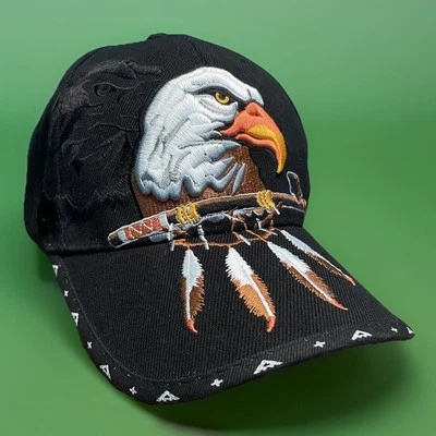 Gorra-Sombrero Bordado Ajustable Trasero Nativo Americano Indio Heritage Negro Foto 1 de 4