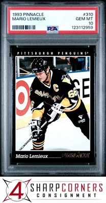 Pinnacle #310 1993 Mario Lemieux Penguins Hof PSA 10 Foto 1 de 3