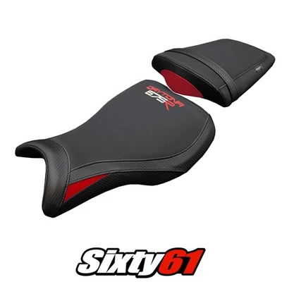 Capa de Assento Triumph Daytona 675R 2006 2007 2008 2009-2012 Tappezzeria Vermelha Preta - Imagem 1 de 4