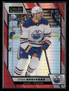 2023-24 O-Pee-Chee Platinum Red Prism /199 Evan Bouchard #79 - Picture 1 of 2