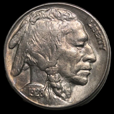 1928 5C Buffalo Nickel- CHOICE UNCIRCULATED/ FREE SHIPPING- SMH 128 - Image 1 of 2