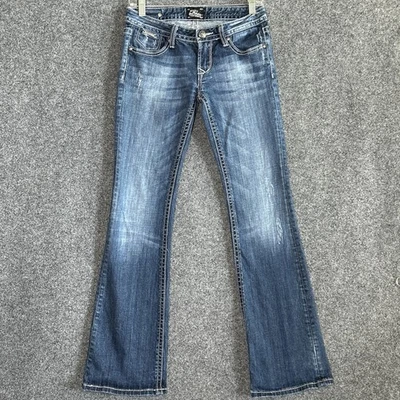 Rebock For Express Distressed Lo-Rise Embroidered Jeans -Women’s 2R - Bootcut - Image 1 of 4