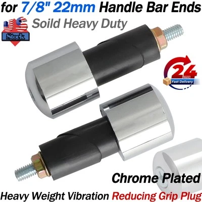 Solid Iron 7/8" 22mm Handle Bar Ends Heavy Weight Vibration Reducing Grip Plugs - image 1 of 4