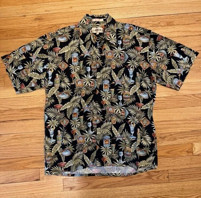 Campia Moda Men's M Short Sleeve Hawaiian Shirt, Beer And Cocktail 100% Cotton - Image 1 of 4