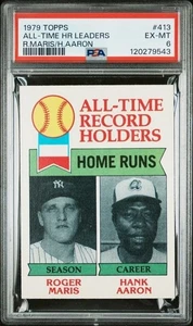 1979 Topps #413 - Home Run Leader - Aaron / Maris - PSA 6 !! - Bild 1 von 2
