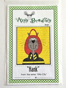 Amy Bradley Designs Kitty City HANK Firefighter Cat Quilt Block Pattern 2003 - Picture 1 of 2
