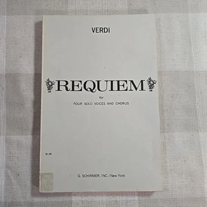 Verdi Requiem For Four Solo Voices and Chorus Schirmer Vocal Score with Piano - Picture 1 of 7