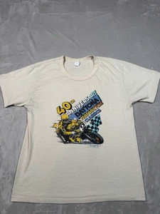 Daytona Beach Bike Week 1981 Vintage Shirt Large Cream VTG 80s Biker Racing - Picture 1 of 9